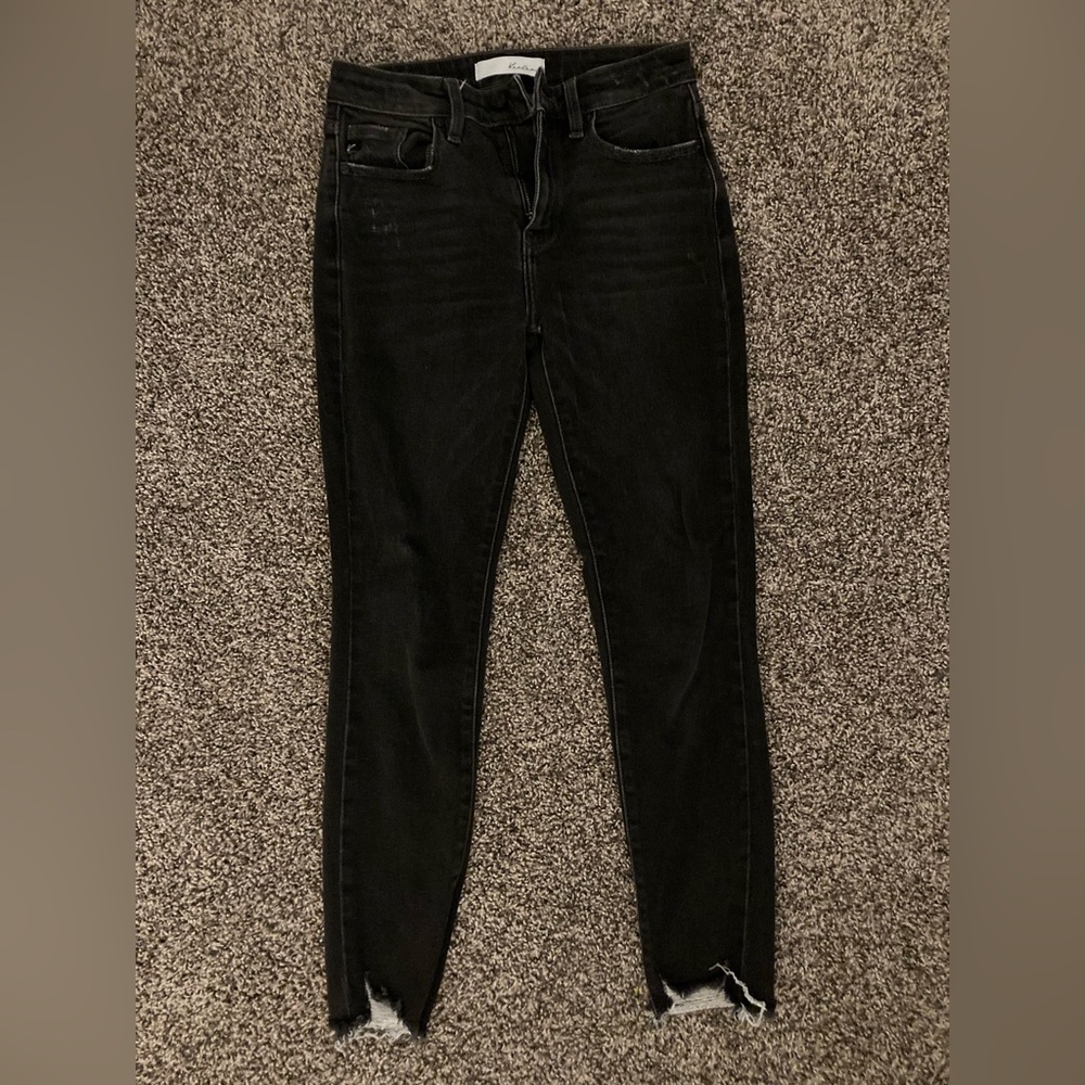 Women’s distressed black skinny jeans from KanCan